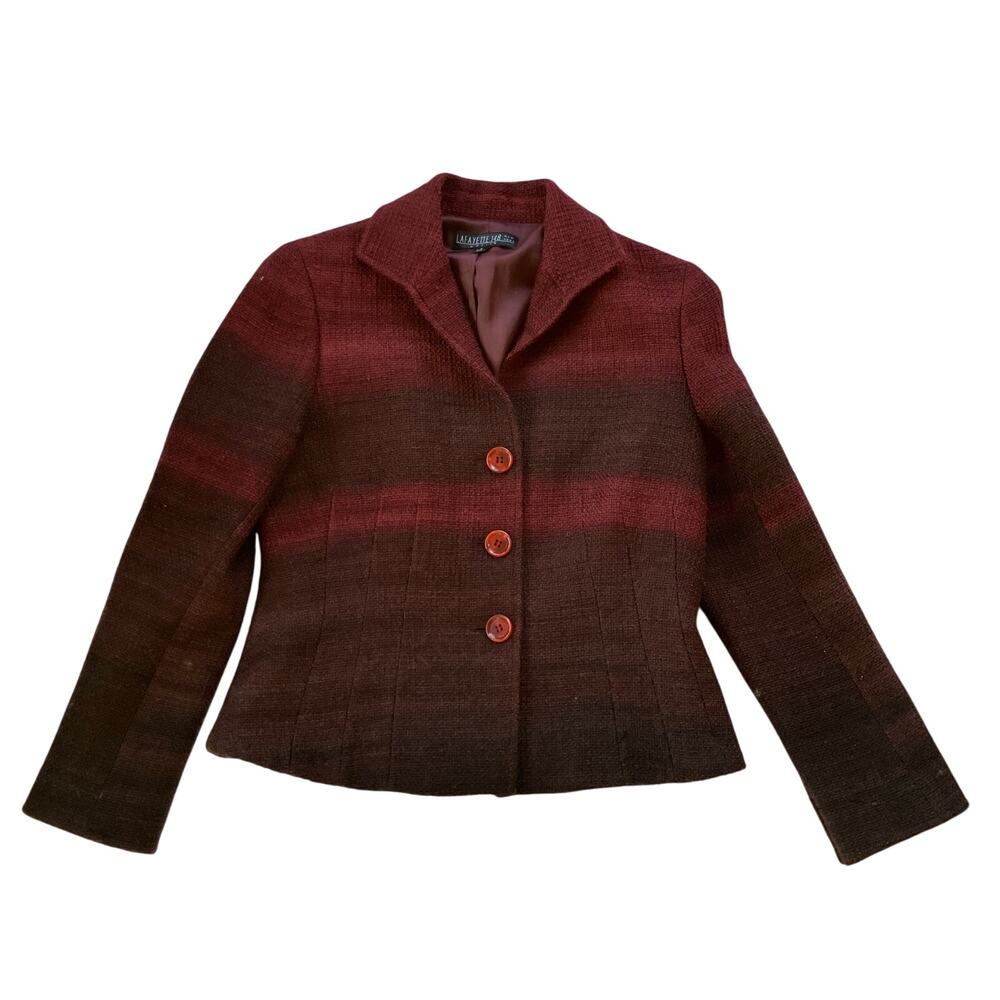 Lafayette 148 Ombre Wool Jacket Blazer Size 6 Classic Old Money